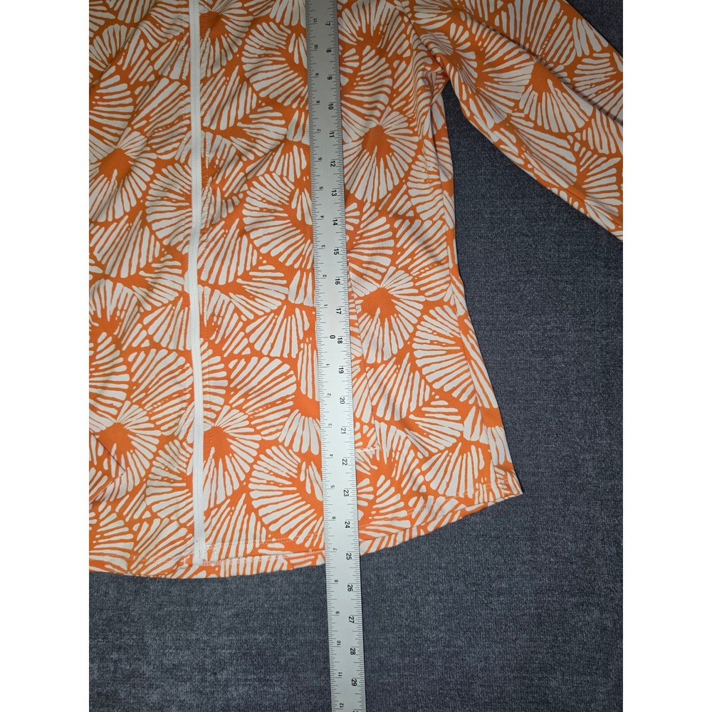 Tommy Bahama Golf Womens Large Orange White Shell Print Full Zip Jacket L - Picture 3 of 6